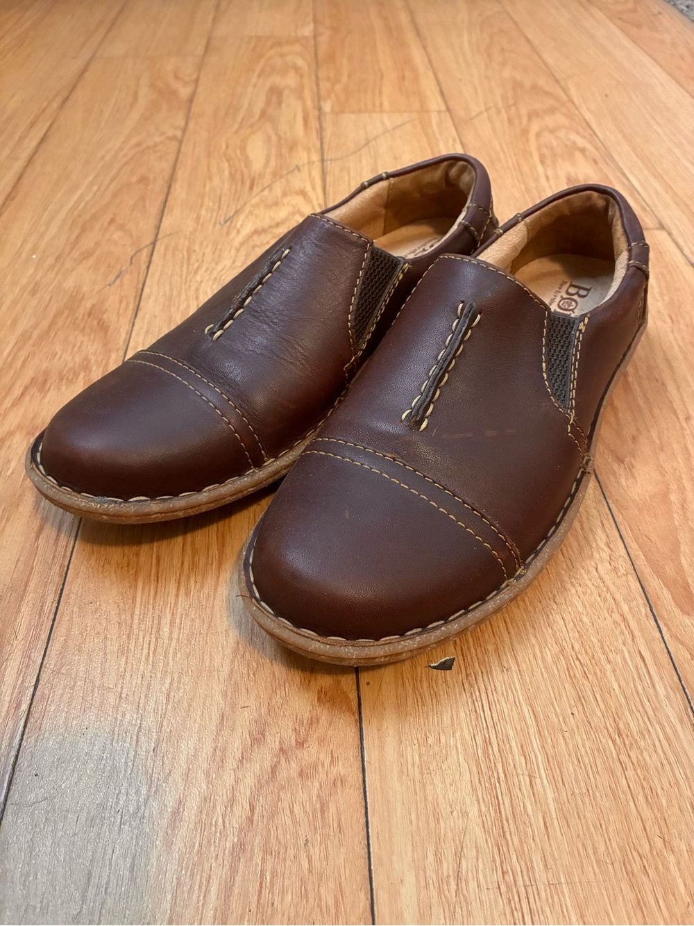 Born Nampa Women's Brown Leather Slip-On Loafers Women’s 10 40-41